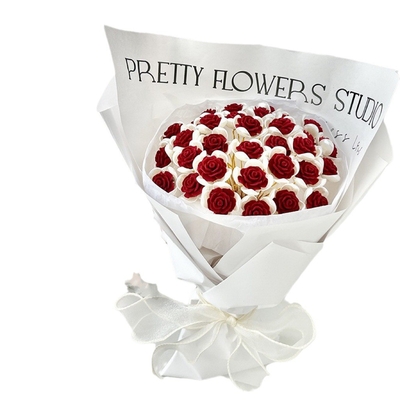 Un buon prezzo. Bouquet di fiori artificiali a mano, bouquet di rose, confezione di materiale, fiori conservati, per tua figlia alla festa di Qixi, San Valentino, regalo per l'amica in linea