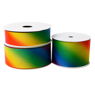 Un buon prezzo. Meisida nastro di trasmissione termica di stampa filo cintura gradiente colore arcobaleno nastro personalizzato nastro a nastro di poliestere all'ingrosso in linea