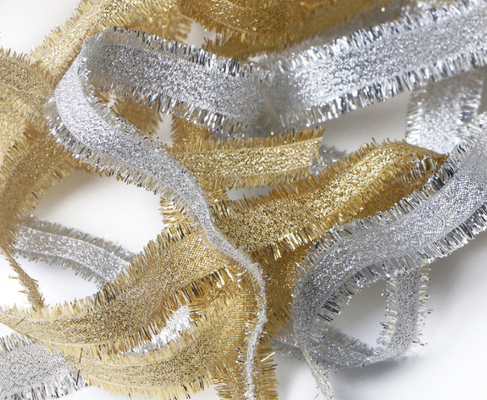 Un buon prezzo. Meisida Gold e Silver Scallion Haired Ribbon Gift Flower Cake Baking Wedding Decoration Gold and Silver Scallion Ribbon in linea