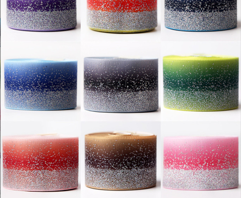 Un buon prezzo. Nastro decorativo arcobaleno a decorazione artigianale, in forma di nastro rivestito in polvere per stampa con gradiente di trasferimento di calore, vendita diretta in fabbrica in linea