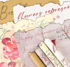 Un buon prezzo. Carta d'arte per gli amanti della fiamma Fire Edge Retro Cowhide Flower Packaging Paper in linea