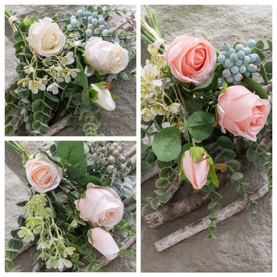 Un buon prezzo. Simulation flower manufacturer Mira rose bouquet home decoration cross-border wedding wholesale fake flowers INS style in linea