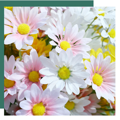 Un buon prezzo. Chamomile simulation, small daisy, fake flower, living room decoration, dining table, fake flower decoration, flower arrangement, ornaments, photography props in linea