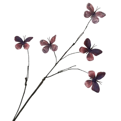 Un buon prezzo. 5 rami morti simulati, bouquet di farfalle, fiori falsi, decorazioni del soggiorno, palcoscenico, decorazioni per matrimoni, fiori simulati in linea