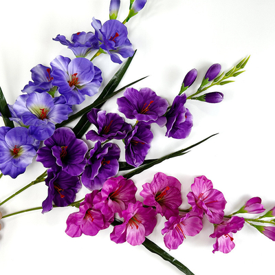 Un buon prezzo. Bocchetto di orchidee a spada singola simulato, tessuto di seta, sala nuziale, oggetti di scena fotografica, cestino di fiori per la cerimonia, giardino, fiori da paesaggio in linea