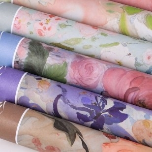 Un buon prezzo. Concepzione artistica serie di pittura ad olio arrangiamento floreale carta da imballaggio in linea