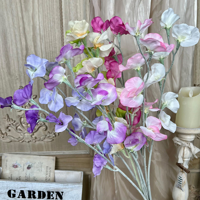 Un buon prezzo. Uomo di fiori di pisello autentico Fake Flower Bundle Advanced Wedding Flowers Finished Living Room Decoration Flower Art in linea