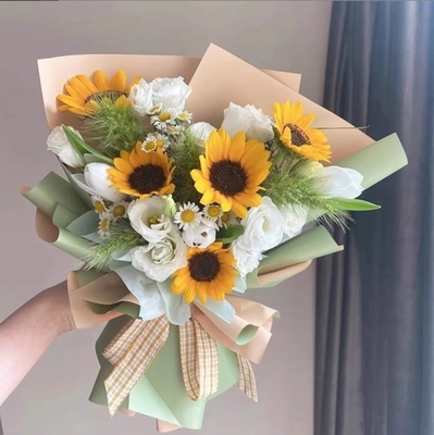 Un buon prezzo. Carta da avvolgimento a fiori, carta da avvolgimento a fiori ispessita impermeabile, bouquet a due facce a due colori in stile coreano, materiale rosa, carta Oya in linea