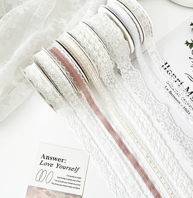 Nastro di pizzo Jacquard lavabile larghezza 1,6 cm per fai da te fai da te batch decorazione dei capelli fiori bouquet legato nastro regalo torta