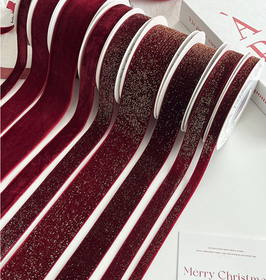 Nastro di velluto rosso artigianale per l'anno dell'arte floreale artigianale imballaggio regalo e progetti fai-da-te Materiale del nastro di tessuto