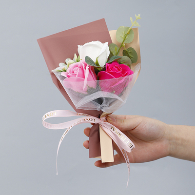 Mini bouquet di San Valentino, sapone a forma di rosa, fiore eterno, confezione regalo aromaterapica, regalo souvenir fai-da-te all'ingrosso