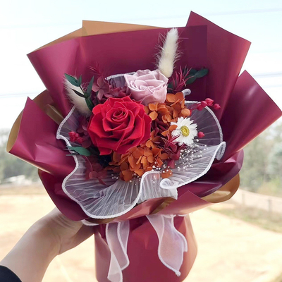 Un buon prezzo. Fiore eterno Bouquet di rosa regalo di San Valentino per la ragazza regalo di compleanno di alta gamma Fiore eterno Bouquet ornamento finito in linea