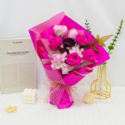 Un buon prezzo. Bouquet di sapone con rose miste, regalo per la Festa di Qixi e San Valentino, bouquet di sapone portatile prodotto finito cross-border in linea