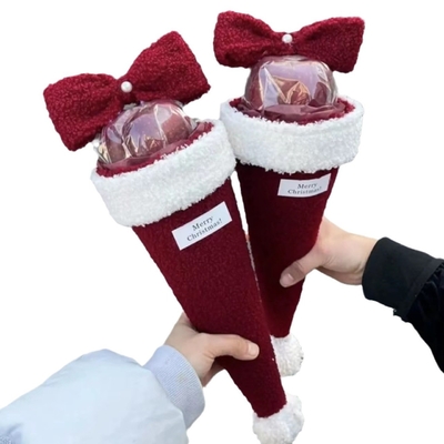 Bouquet di Natale, bouquet di coni di mele con un solo arco, pacchetto di materiale artigianale, regalo di Natale