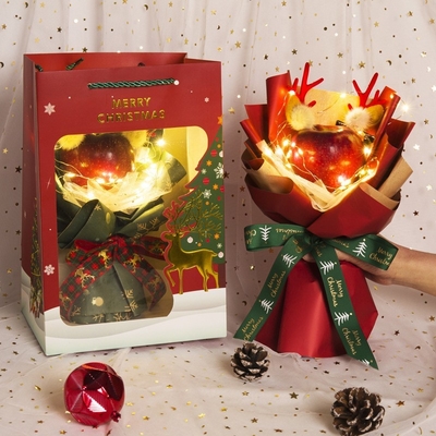 Un buon prezzo. Regalo di Natale creativo: un bouquet di mele per la pace, materiali da casa, fiori di mela e un bouquet di renne per la tua ragazza in linea