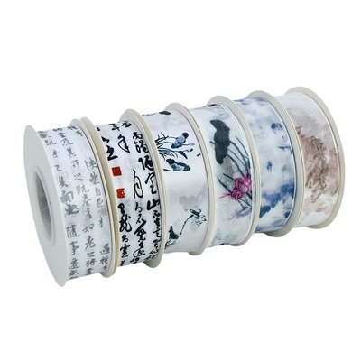 Un buon prezzo. Nastro in stile cinese, lavaggio con inchiostro, nastro di chiffon, nastro di poliestere, torta, nastro di fiori, cottura, stile calligrafico, cintura fai da te fatta a mano in linea