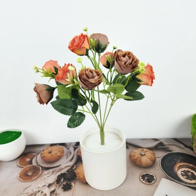 Un buon prezzo. Simulazione di fiori da sposa a mano Decorazione di fiori a mano Simulazione di pittura a olio Fiore rosato secco Bouquet di fiori High End in linea