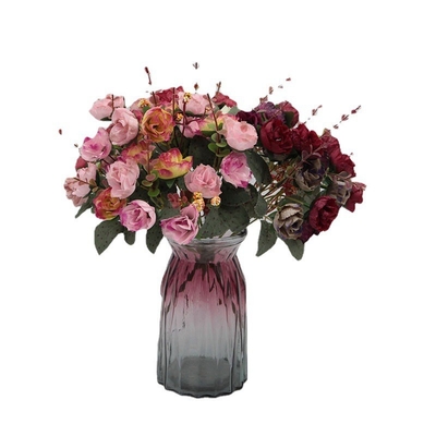 21 Rose di diamanti, Decorazione di un pacchetto di rose d'autunno a 7 forcelle, Decorazione per la casa di nozze, Fiori finti