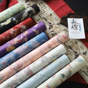 Un buon prezzo. Carta da imballaggio floreale fai-da-te con texture serie Dunhuang da 57*57 cm per confezioni regalo uniche in linea