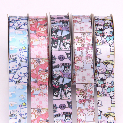Polyester Sanrio Cartoon Cute Pattern Ribbon per artigianato fai da te Perfetto Regalo Studente Box Imballaggio Nastro