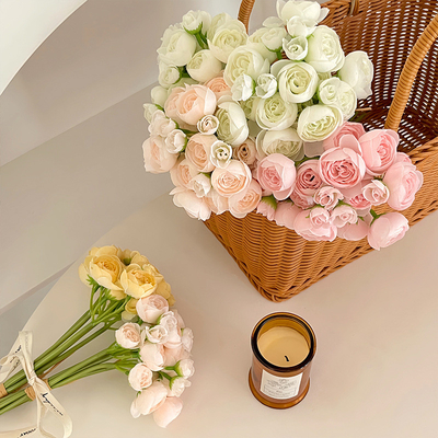 Bouquet da sposa stile loto in stile Ins, fiori artificiali, freschi e semplici, decorazione per la casa, oggetti di scena per la fotografia