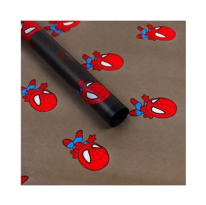 Bestseller di commercio transfrontaliero Carta opaca Magic Edge, carta da imbottire per fiori di fumetti di Spider-Man, carta semplice coreana semitransparente impermeabile