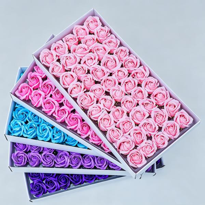 Un buon prezzo. SF-223 5CM 3 strati con supporto di base Sapone in scatola Fiore rosa regalo Sapone rosa artificiale in linea
