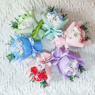 Un buon prezzo. Mini fiore di sapone rosa rossa piccolo bouquet fatto a mano leggero modello 012 San Valentino Festa della mamma Ringraziamento in linea
