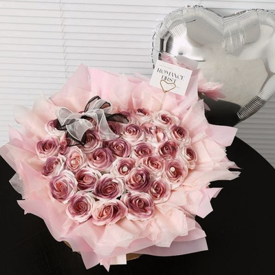 Un buon prezzo. Bouquet di rose di fiori di sapone artificiale fatto a mano, bouquet regalo romantico di rose profumate per San Valentino, festa della mamma e decorazione di nozze in linea