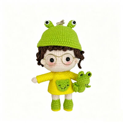 Un buon prezzo. Customize Crochet Handmade Mini Doll Beautiful Baby Gift Stuffed Toy Crochet Baby Doll Keychain for Girls and Boys in linea