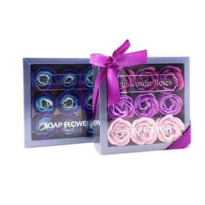 Un buon prezzo. Sapone da bagno profumato floreale rosa scatola regalo, 5cm di diametro Sapone da bagno rosa petali per San Valentino Madre Natale matrimonio Favorito OEM ODM in linea