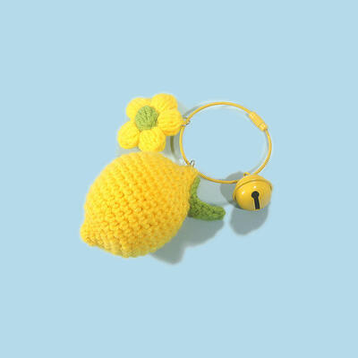 Un buon prezzo. Cute Mini Lemon Stile Portachiavi a maglia Crochet Lana a filo Portachiavi fatti a mano Busta di moda accessori in linea