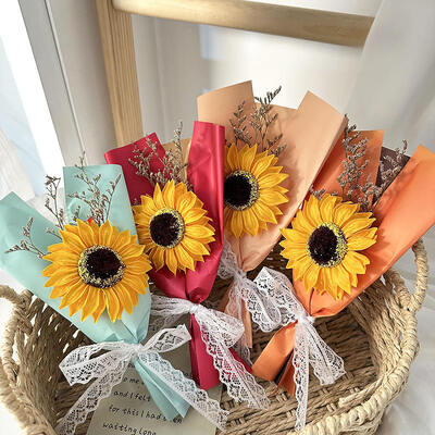 Un buon prezzo. Bello fiore di girasole Sapone Fiore Bouquet Fiore artificiale Set regalo Companione di alta estetica Perfetto regalo per il giorno degli insegnanti in linea