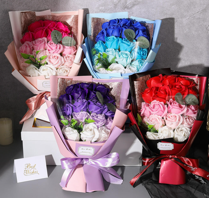 Un buon prezzo. Regalo di San Valentino Garanzia di qualità Unico Bouquet di Sapone Rosa Fiore Scatola regalo Sapone Fiore Bouquet in linea