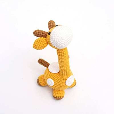 Un buon prezzo. Handmade Eco-Friendly Crochet Giraffe Amigurumi Soft Stuffed Toy Safe Plush Doll Baby Home Decor Birthday Gifts in linea