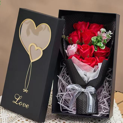 Un buon prezzo. 11 Teste Rosa Sapone Artificiale Bouquet Fiore Scatola regalo per la Festa della Madre San Valentino & regali di Natale in linea
