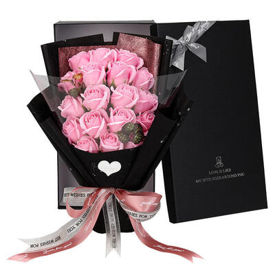 Un buon prezzo. Sapone profumato artificiale Rose Bouquet Gift Box Fiore di sapone di cristallo romantico per il matrimonio compleanno San Valentino Natale Laurea Decorazioni natalizie in linea
