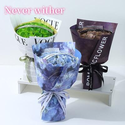 Un buon prezzo. Bouquet di fiori di sapone di rosa simulatore ecologico con illuminazione a LED Graduation Chinese New Year Wedding Gift Box in linea