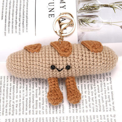 Un buon prezzo. Fluffy Cloud Knit Charm Doll Filato morbido Fabbricazione a mano Contemporanea Cosatura e Tessitura Giocattolo con Mini Bag Key Decoration Crochet in linea