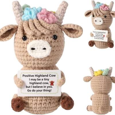 Un buon prezzo. 100 Stili Mini Patata Positiva Fatto a mano Incoraggiante Crochet Bambola a Maglia Supporto Emozionale Regalo a Maglia Positiva Highland Cow in linea