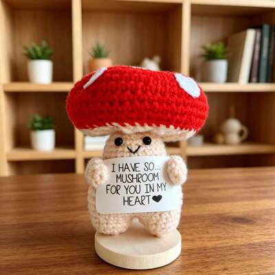 Un buon prezzo. Artigianato Contemporaneo Crochet artigianale Sagra a maglia Bambole di funghi a maglia Supporto emotivo Regalo Articolo fresco Altri artigianati in linea