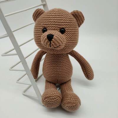 Un buon prezzo. Orso Kawaii Amigurumi Giocattolo fatto a mano in morbida maglia all'uncinetto Bambola per bambini che dorme Peluche con imbottitura in cotone PP in linea