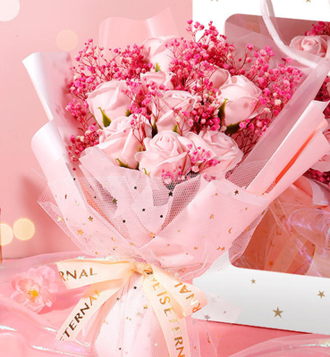Un buon prezzo. Regalo di fiori di sapone Bouquet di fiori di sapone di fiori artificiali per il regalo di San Valentino in linea