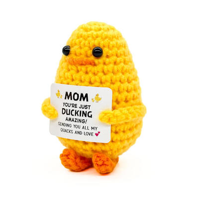 Un buon prezzo. Positiveduck Anatra di cotone lavorata a mano all'uncinetto Simpatico animaletto con espressione di energia positiva prodotto all'uncinetto in bambola di patate in linea