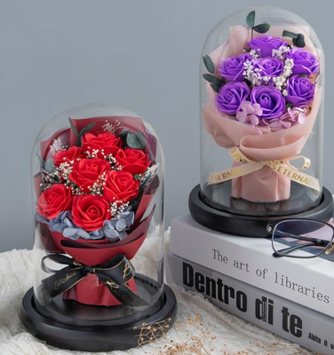 Un buon prezzo. Festa di San Valentino Sapone Fiore Rosa Regali Presente Galassia Fiori Artificiali Regali Sapone Fiore Bouquet in Globo di Vetro in linea
