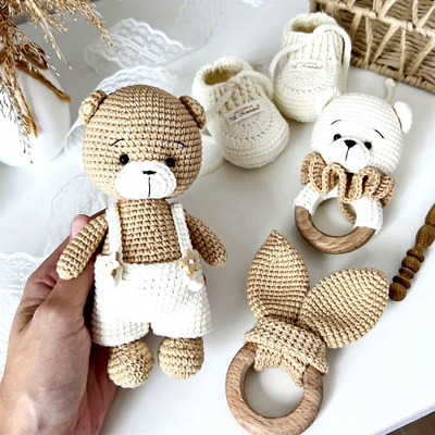 Un buon prezzo. Nuovo Amigurumi Set regalo di Ringraziamento per bambini Super Soft Plush PP Cotton Riempito Crochet Carino Materiale di lana d'orso in linea