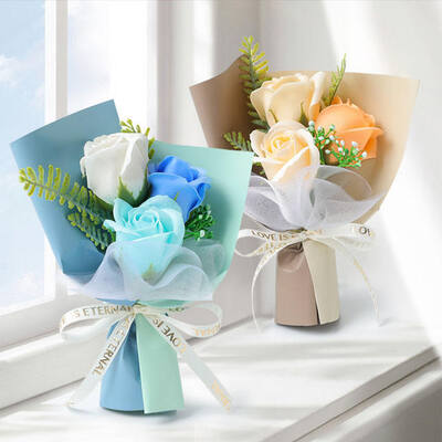 Un buon prezzo. Mini bouquet di fiori di sapone di rose di garofano Prezzo all'ingrosso a livelli Regalo floreale artificiale multicolore per la festa della mamma San Valentino Compleanno Festival di primavera Regali in linea