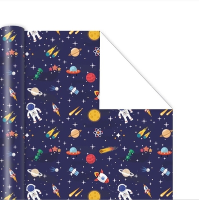 Un buon prezzo. Astronauta Cartoon Printing Matte Gift Wrap Paper Roll per il regalo di compleanno in linea