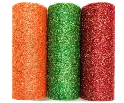 Un buon prezzo. Lo scintillio metallico Tulle dell'organza avvolge 100% Mesh Fabric di nylon 19GSM 6in Tulle Rolls in linea