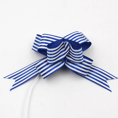 Un buon prezzo. Archi a strisce rossi del nastro del raso di tirata 30mm del modello e bianchi blu stampati di Natale in linea